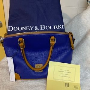 Pebbled leather Dooney and Bourke blue Satchel.